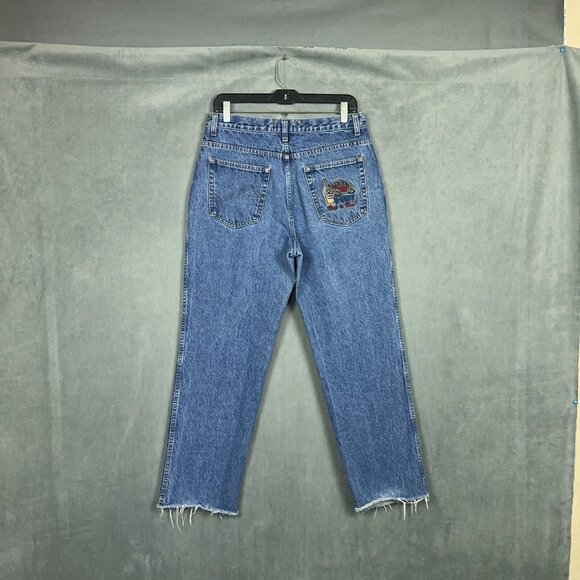 Vintage ICEBERG Jeans Mens Size 30X29 Blue Straight Leg Embroidered - Picture 7 of 15